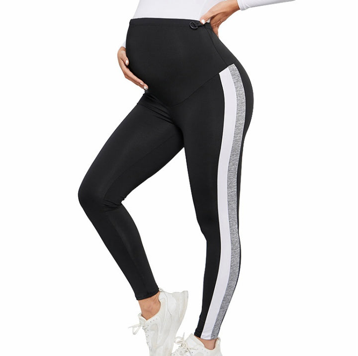 Legging de grossesse bande blanche/grise