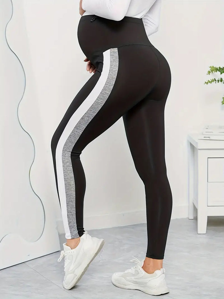 Legging de grossesse bande blanche/grise