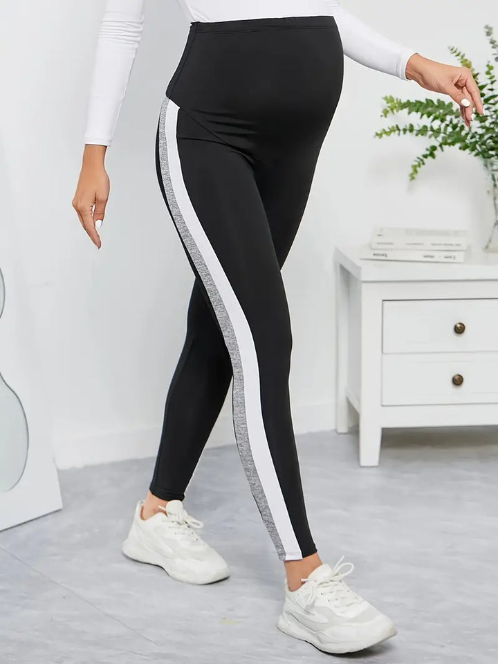 Legging de grossesse bande blanche/grise